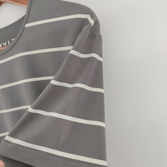BYLT Shirt Mens Medium Gray Striped Drop Cut Lux Tee - Picture 10 of 11